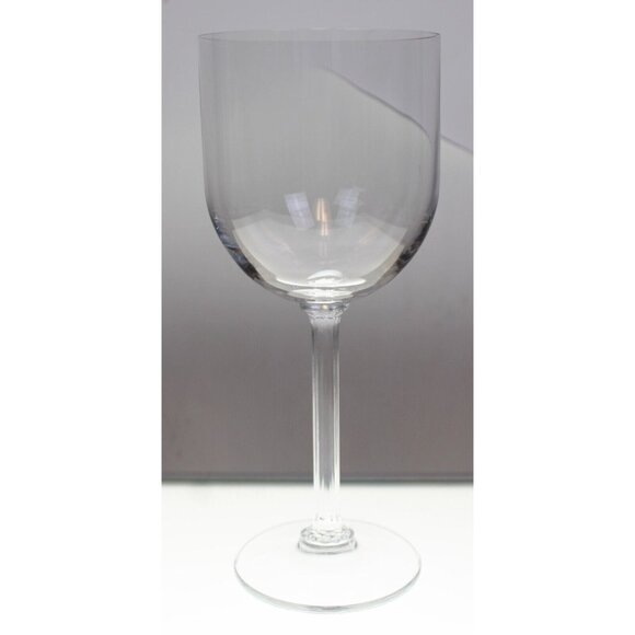 Clear Wine Glass Crystal Goblet Ribbed Column Stem Barware Red White Tableware - Picture 1 of 8